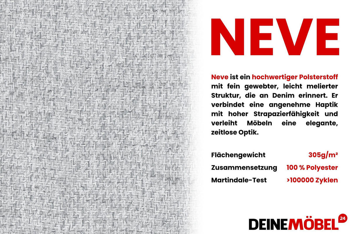 BOXBETT NEVY 100/200 in Stoff Grau H3 rechts - Grau, Holz/Holzwerkstoff (100/200cm) - Deine Möbel 24