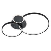 LED DECKENLEUCHTE Ring Design Schwarz - Schwarz, Metall (54/38/9cm) - Wofi