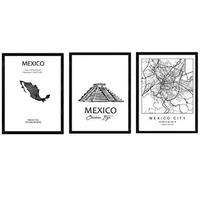 POSTER Set Mit 3 Mexiko-Stadt, Tzitzen Itza A3 Rahmenlos - Klar, Papier (29.7/5/42cm) - Nacnic