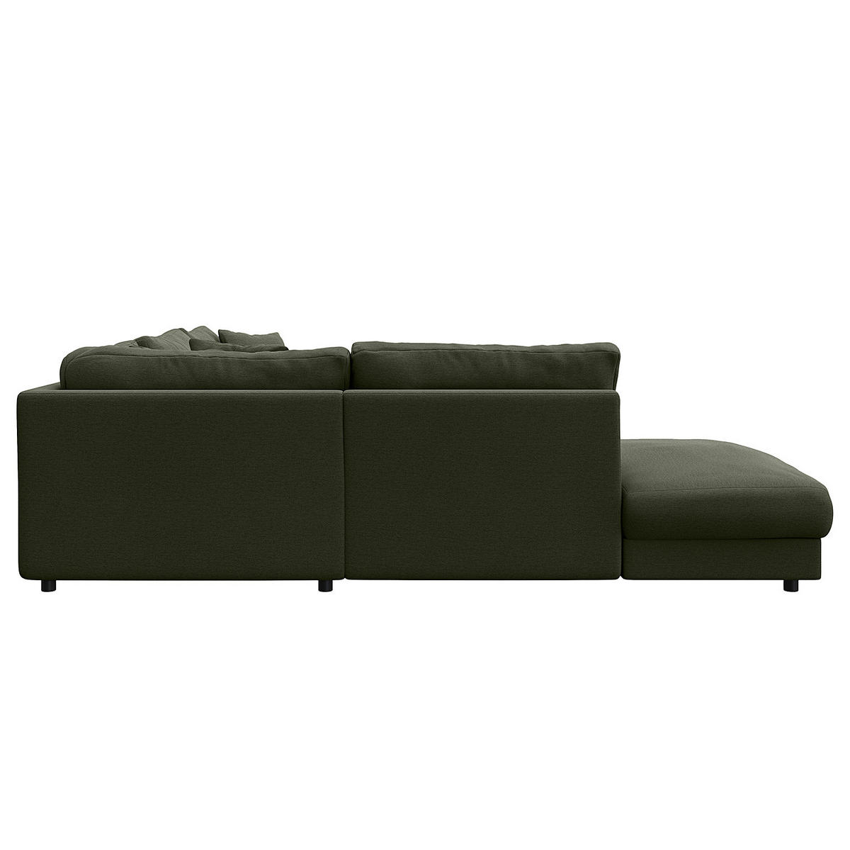 ECKSOFA mit Ottomane - Schwarz/Grau, Kunststoff/Textil (267/254cm) - home24