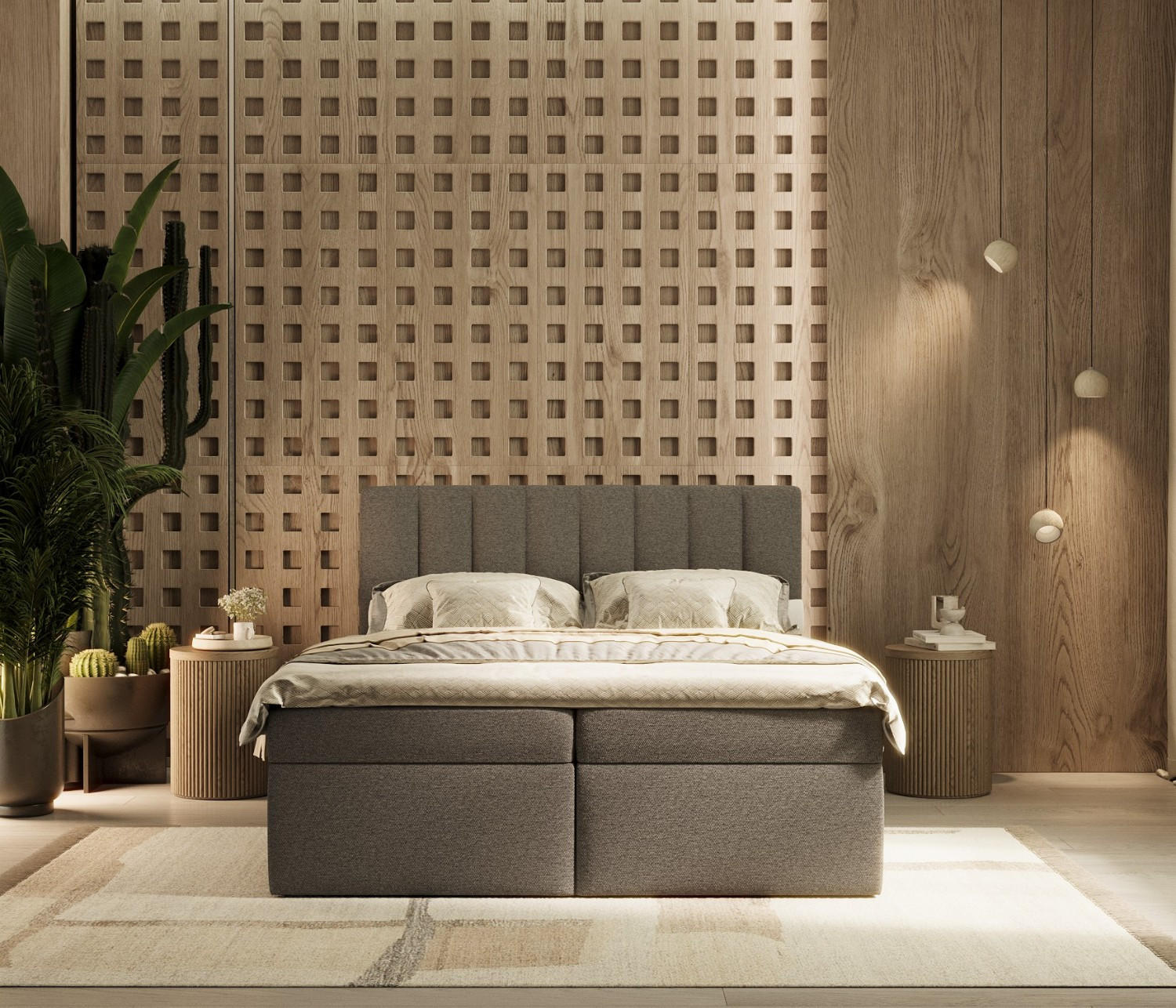 BOXBETT Amaro 140/200 cm Anthrazit im Megan Stoff - Anthrazit/Schwarz, Holz/Holzwerkstoff (140/200cm) - AltaBeds