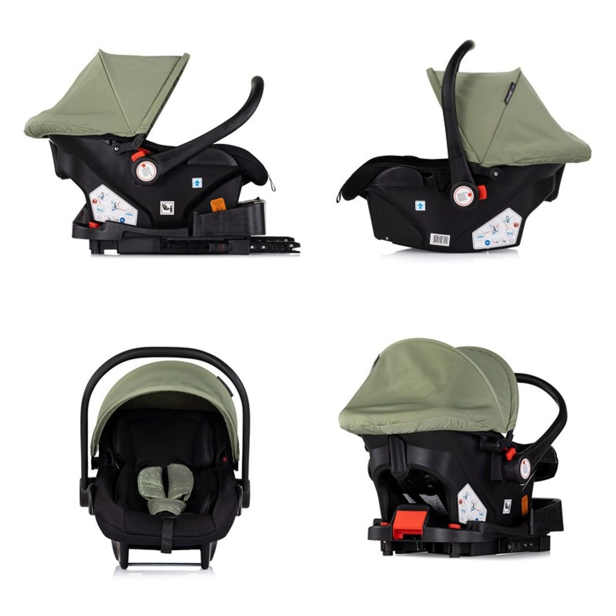 BABYSCHALE Vista i-Size grün (40-87cm) Gruppe 0+, Sonnendach, 3D-Kissen - Grün, Kunststoff (43/56/60cm) - Chipolino