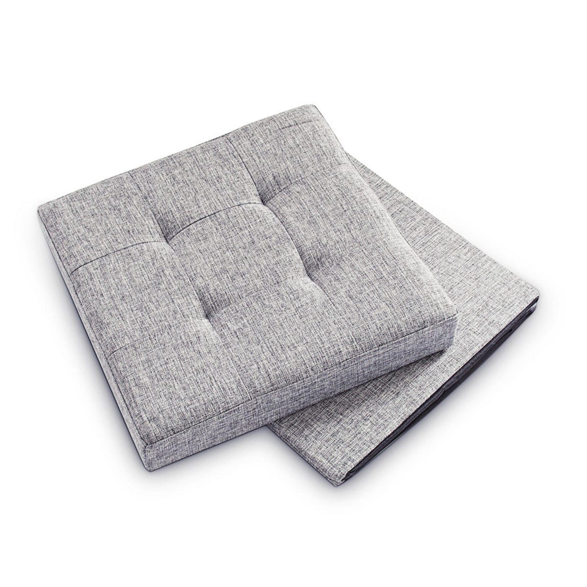 FALTBARER Sitzhocker - Grau, Holzwerkstoff/Textil (38/38/38cm) - Relaxdays