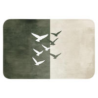 WC PŘEDLOŽKA Japandi - Pták - Zelený 60x40 cm - olivově zelená, textil/plast (60/1cm) - OnlyWow
