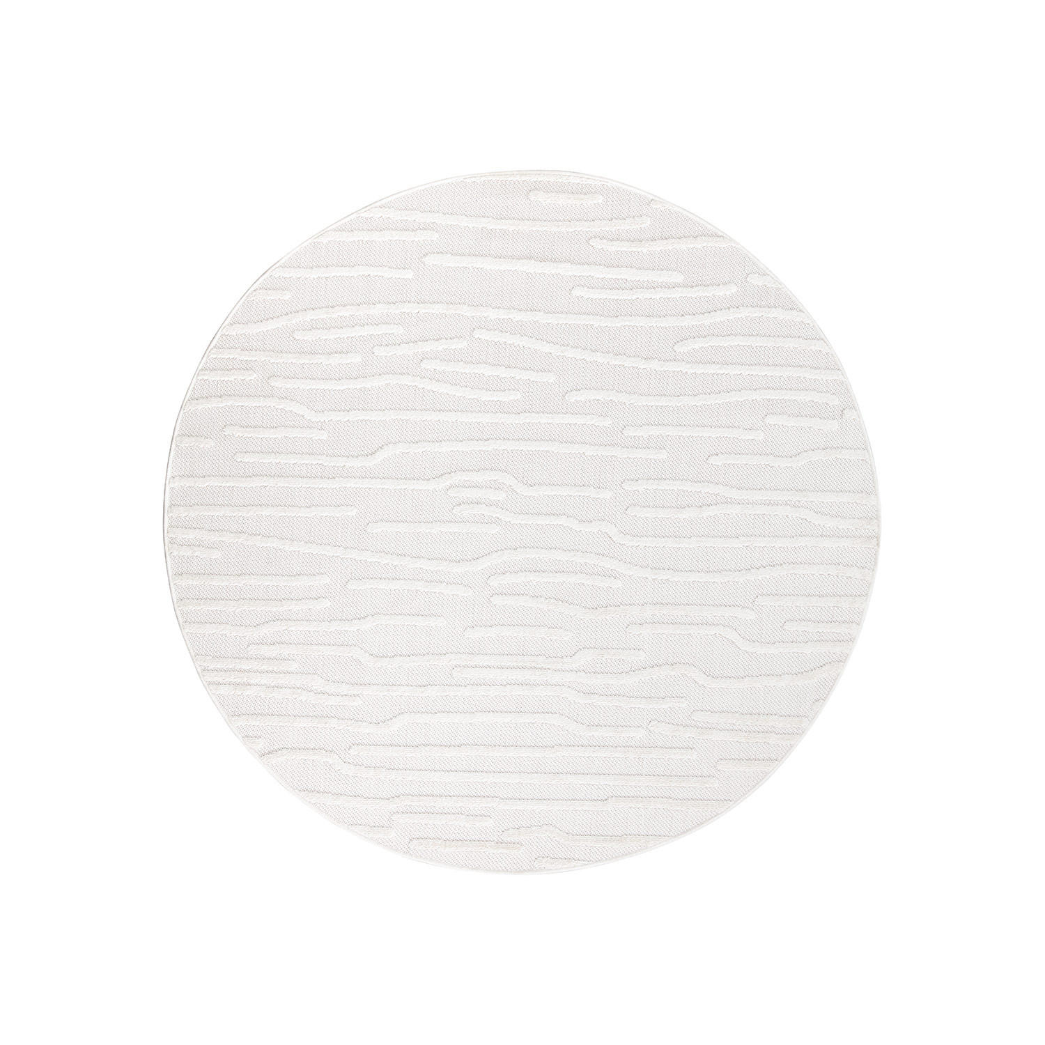 OUTDOOR-TEPPICH Santorini 450 Creme 200 cm Rund - Creme, Textil (200/200cm) - carpet city
