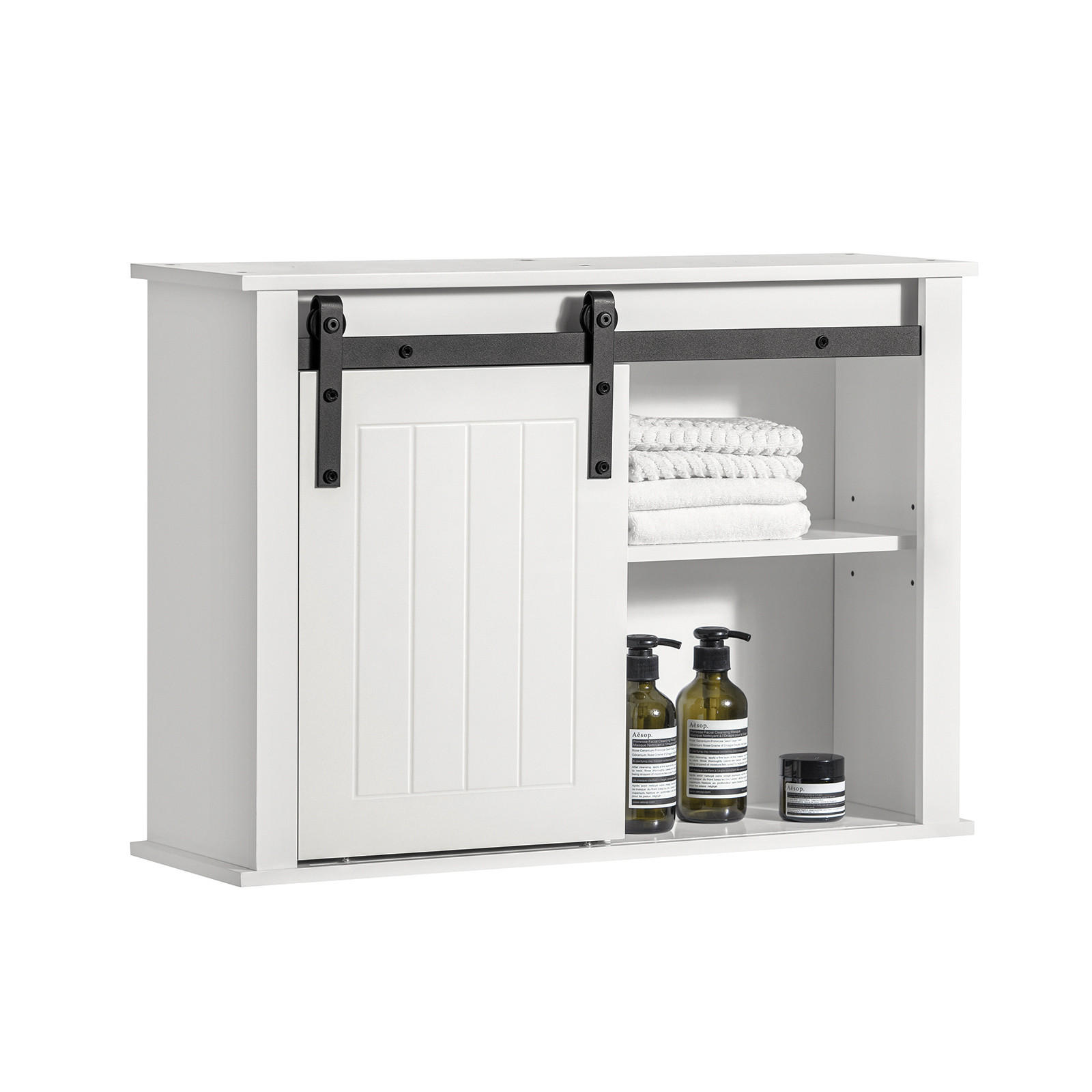 HÄNGESCHRANK Weiß - Weiß, Holzwerkstoff/Metall (68/48/20cm) - SoBuy