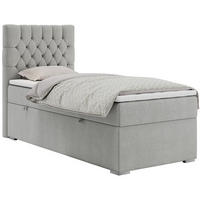 BOXBETT PERA 90/200 Hellgrau Struktur - H3 - Links Seite - Hellgrau, Holz/Textil (90/200cm) - MKS