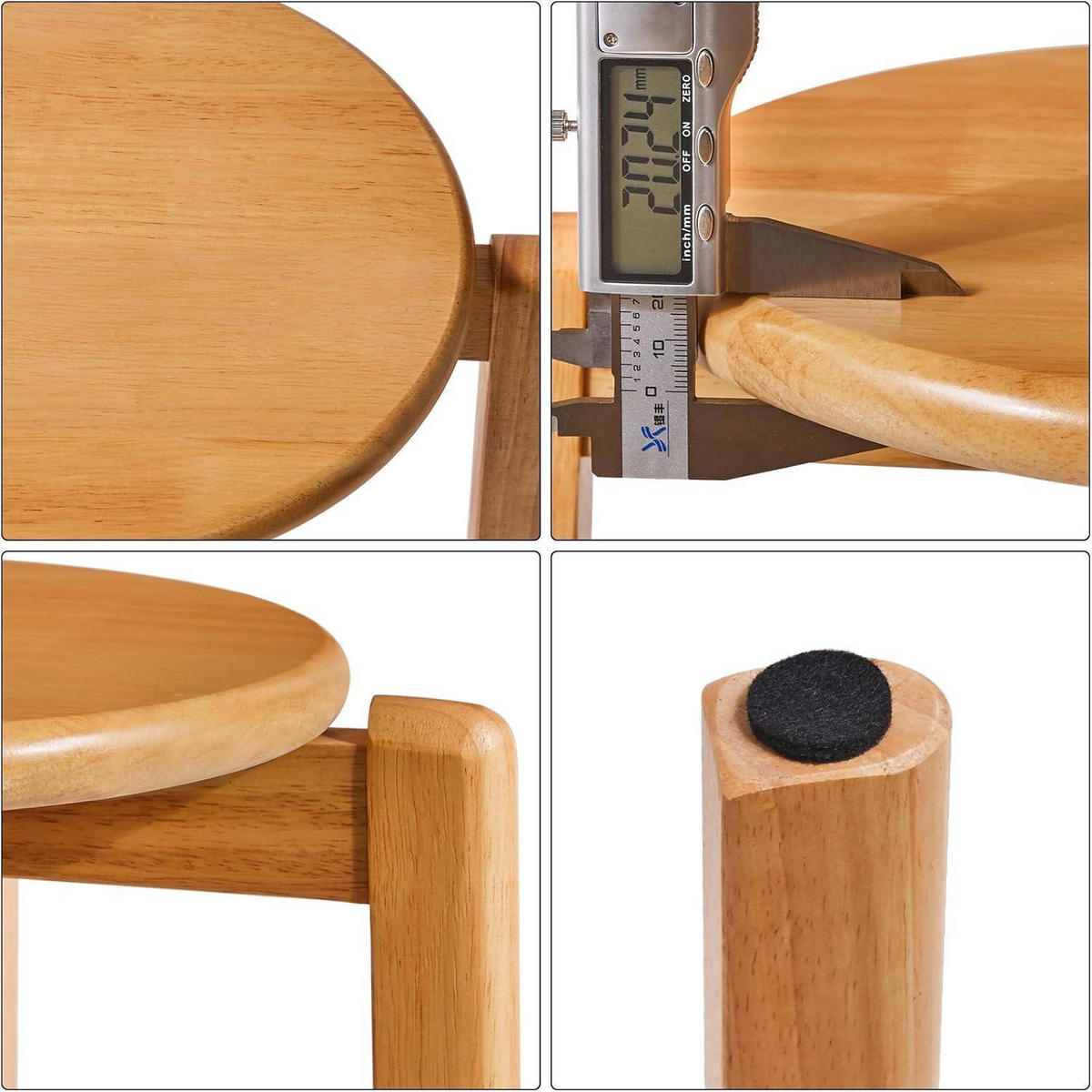 BARHOCKER 4er-Set Massivholz Natürliche Farbe 27 x 27 x 45 cm - Braun, Holz (27/45/27cm)