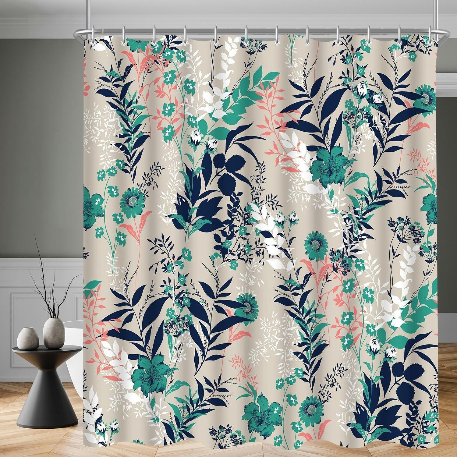DUSCHVORHANG Blaue Grasblume 180 x 200 cm - Multicolor, Textil (180/200cm)