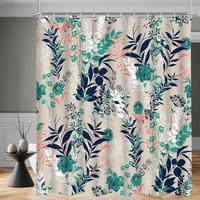 DUSCHVORHANG Blaue Grasblume 180 x 200 cm - Multicolor, Textil (180/200cm)