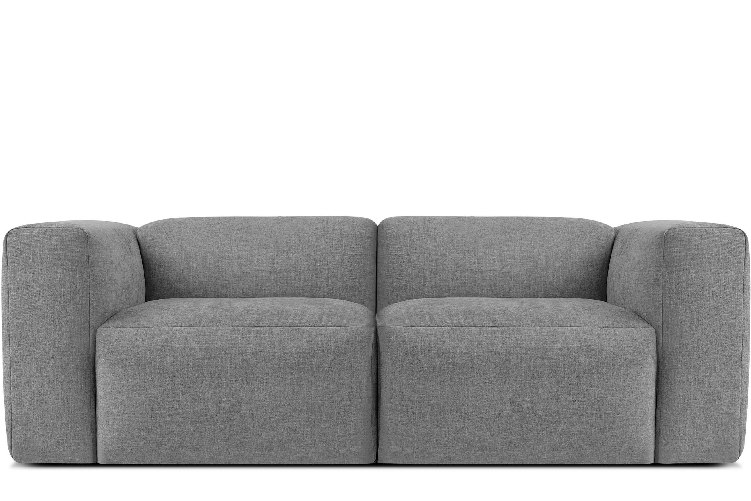2-SITZER-MODULSOFA BUFFO mit extrem weicher und bequemer Sitzfläche, Gewebestoff, hell aschfahl - Hellgrau/Grau, Textil (210/73/96cm) - KONSIMO®