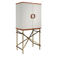 HIGHBOARD Platz Hellgrau Gold 82/53/169 cm - Hellgrau, Holzwerkstoff/Metall (82/169/53cm) - ANGEL CERDA