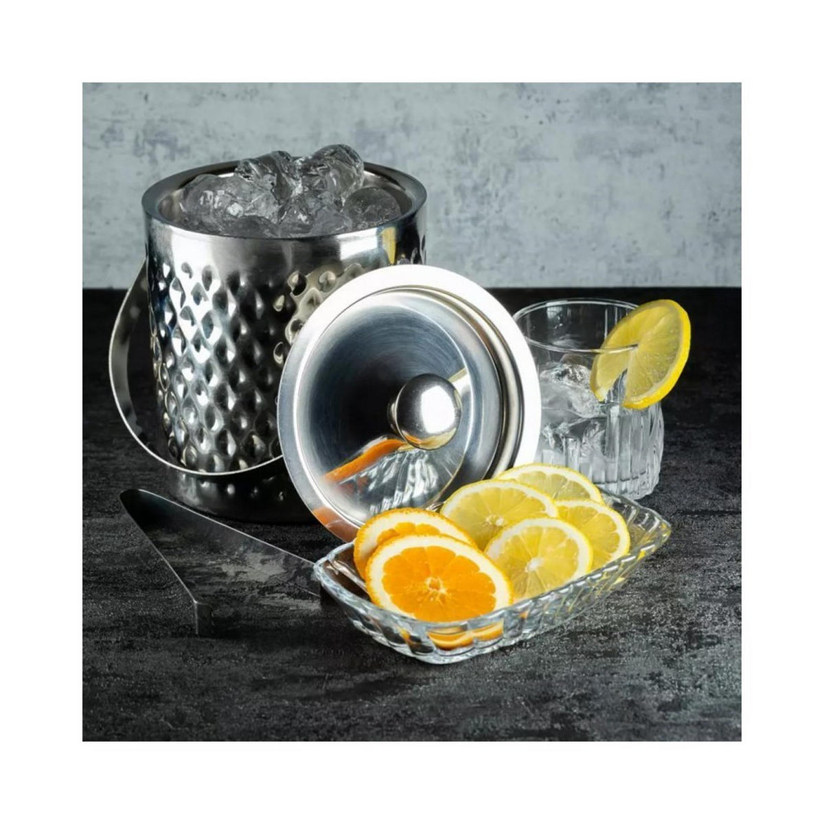 FLASCHENKÜHLER Silber 15/15/18 cm KH1508 - Silberfarben, Metall (15/18cm) - Kinghoff 