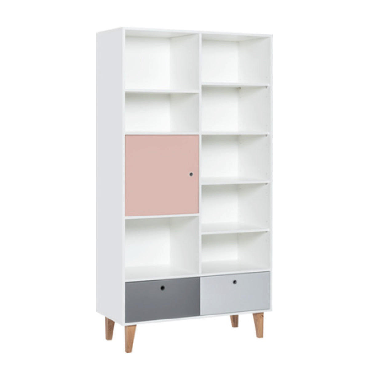 KNJIŽNI REGAL Rosewood - pink, leseni material (45/201.5/105cm) - Petits-meubles