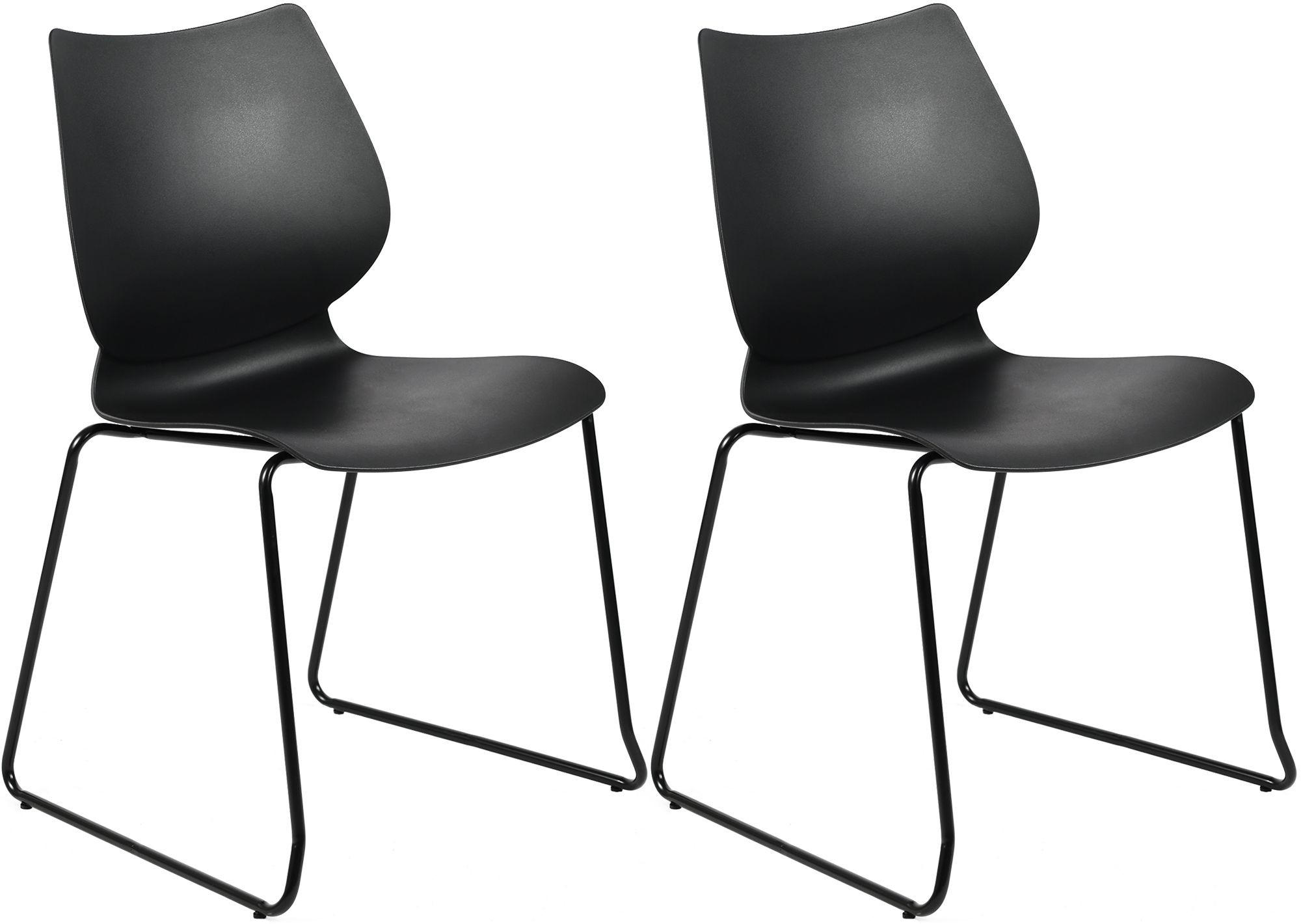 STUHL 2 Kunststoff Schwarz - Schwarz, Kunststoff/Metall (47/86/50cm) - CLP