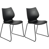 STUHL 2 Kunststoff Schwarz - Schwarz, Kunststoff/Metall (47/86/50cm) - CLP