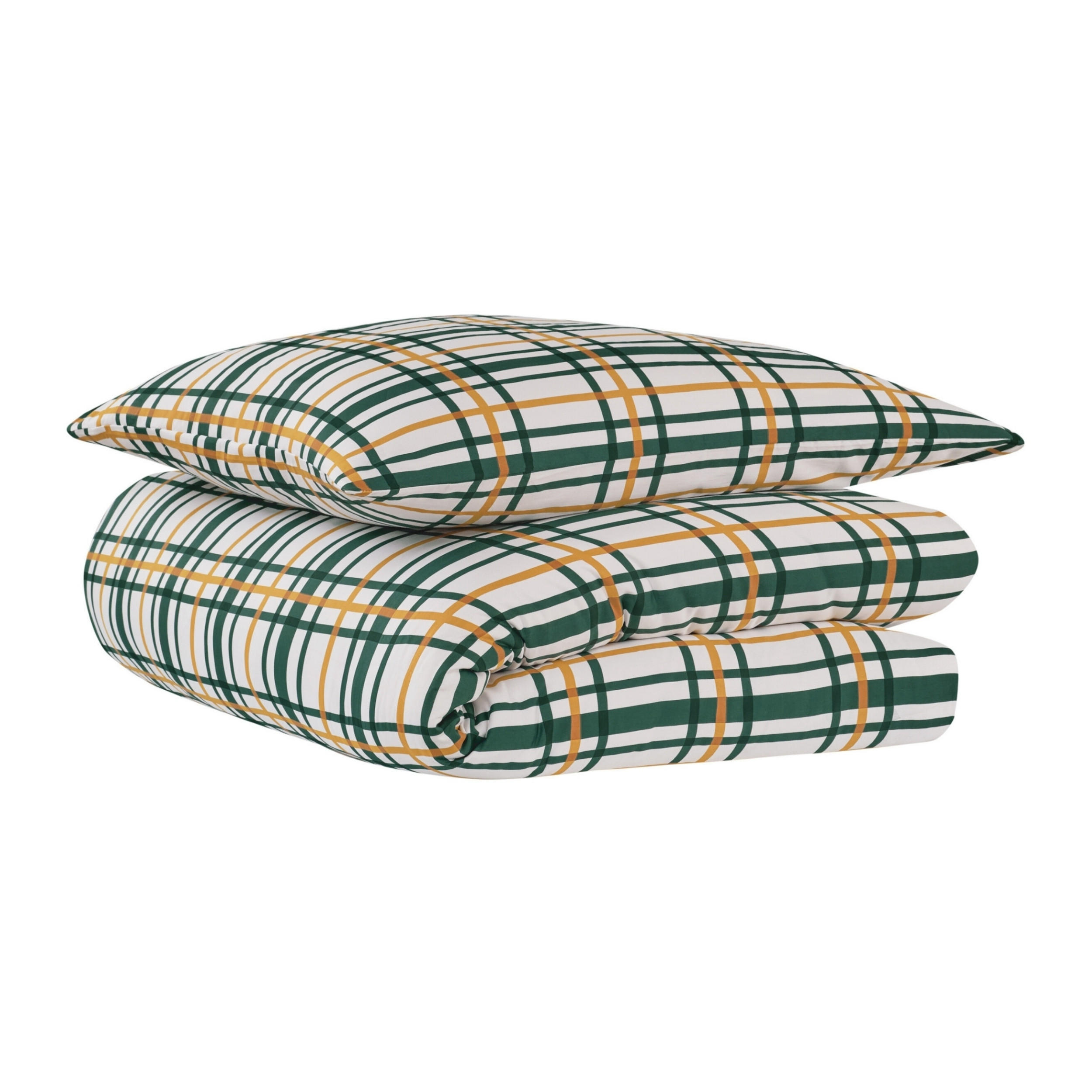 BETTWÄSCHESET Maxim - Baumwollsatin - 2-teilig - 135x200cm - Grün-Senf - Hellbraun, Textil (135/200cm) - Uncover by Schiesser