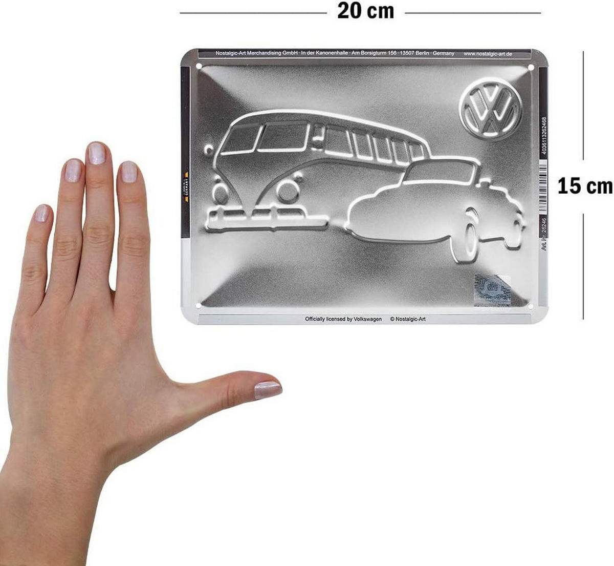 BLECHSCHILD 15/20 cm Volkswagen VW Meet The Classics - Multicolor, Metall (20/15/0.5cm) - Nostalgic-Art