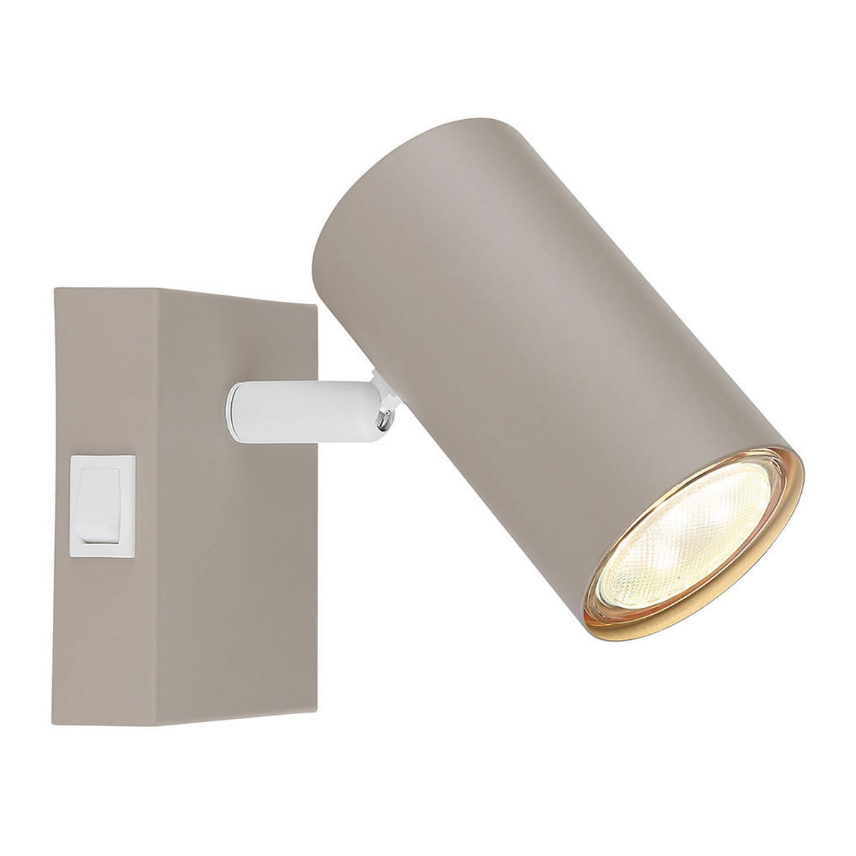 2X WANDLEUCHTE Metall sandfarben, schwenkbar mit Schalter - Bernsteinfarben, Metall (7/10/12cm) - Globo Lighting