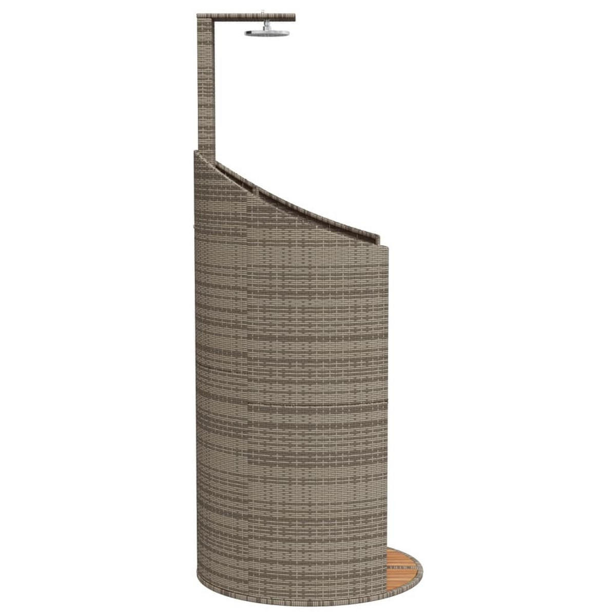 GARTENDUSCHE Grau 100/100/241.5 Cm Poly Rattan Akazienholz - Grau, Holz (100/241.5/100cm) - vidaXL