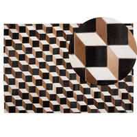 TEPIH KRATKOG VLAKNA Alpkoy 200/140 cm - crna/smeđa, krzno (140/200cm) - Beliani