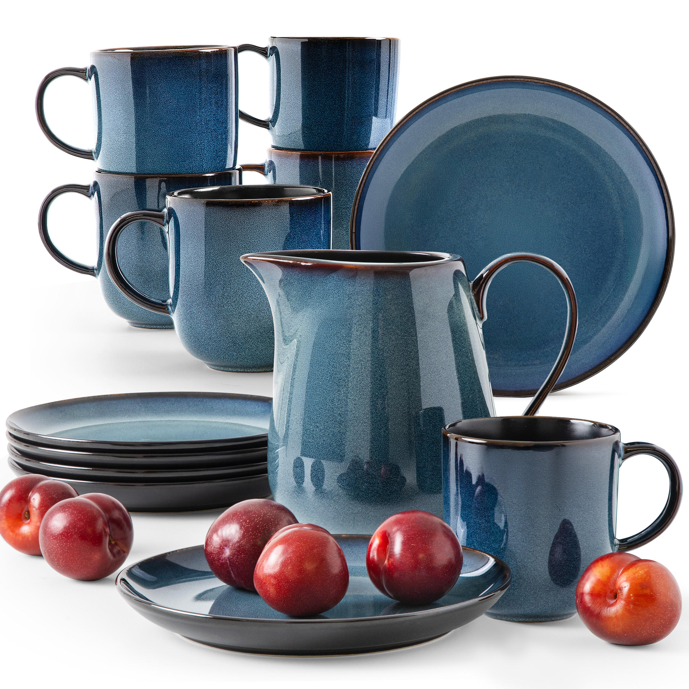 TEESERVICE 6 Personen BALI 13-tlg - Blau, Keramik (20/2/20cm) - Ritzenhoff Breker
