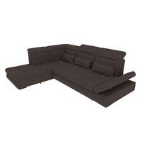 ECKSOFA Toscana Velours inkl. Schlaffunktion - Braun, Textil (227/279cm) - 99rooms