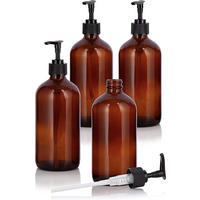 SEIFENSPENDER , 4er-Set Seifenspender – 500 ml - Braun, Glas (7.5/17.5/7.5cm) - BELZ