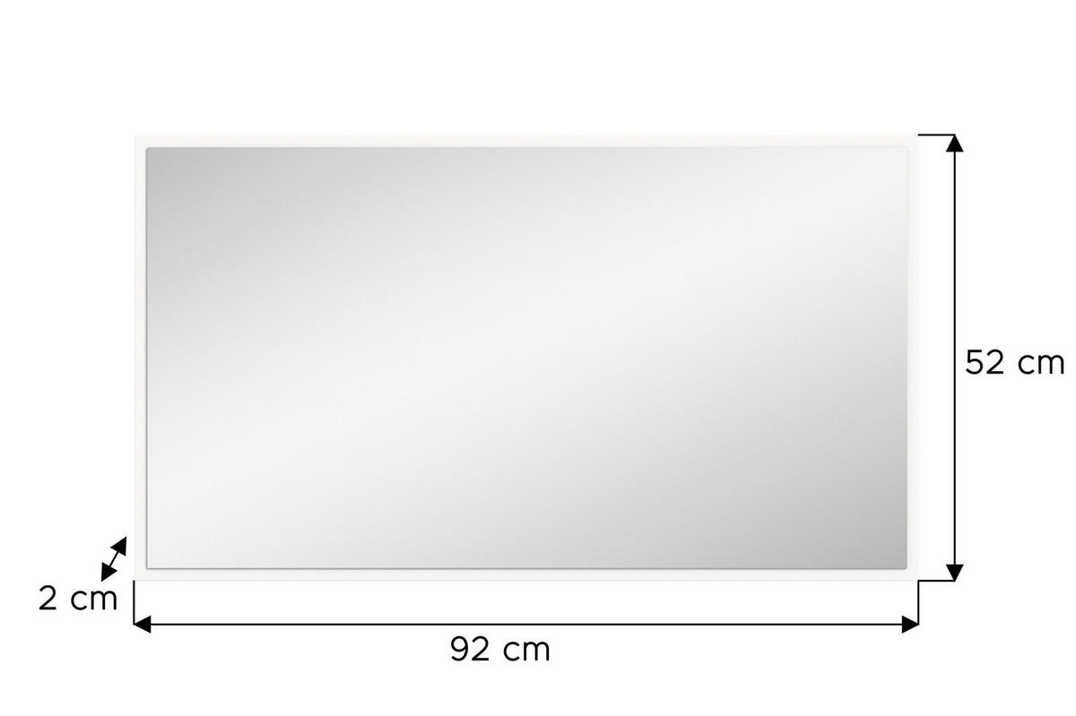 SPIEGEL Nexus (B/H/T: ca. 92/52/2 cm) in Weiß/Spiegelglas - Weiß, Glas (92/52/2cm)