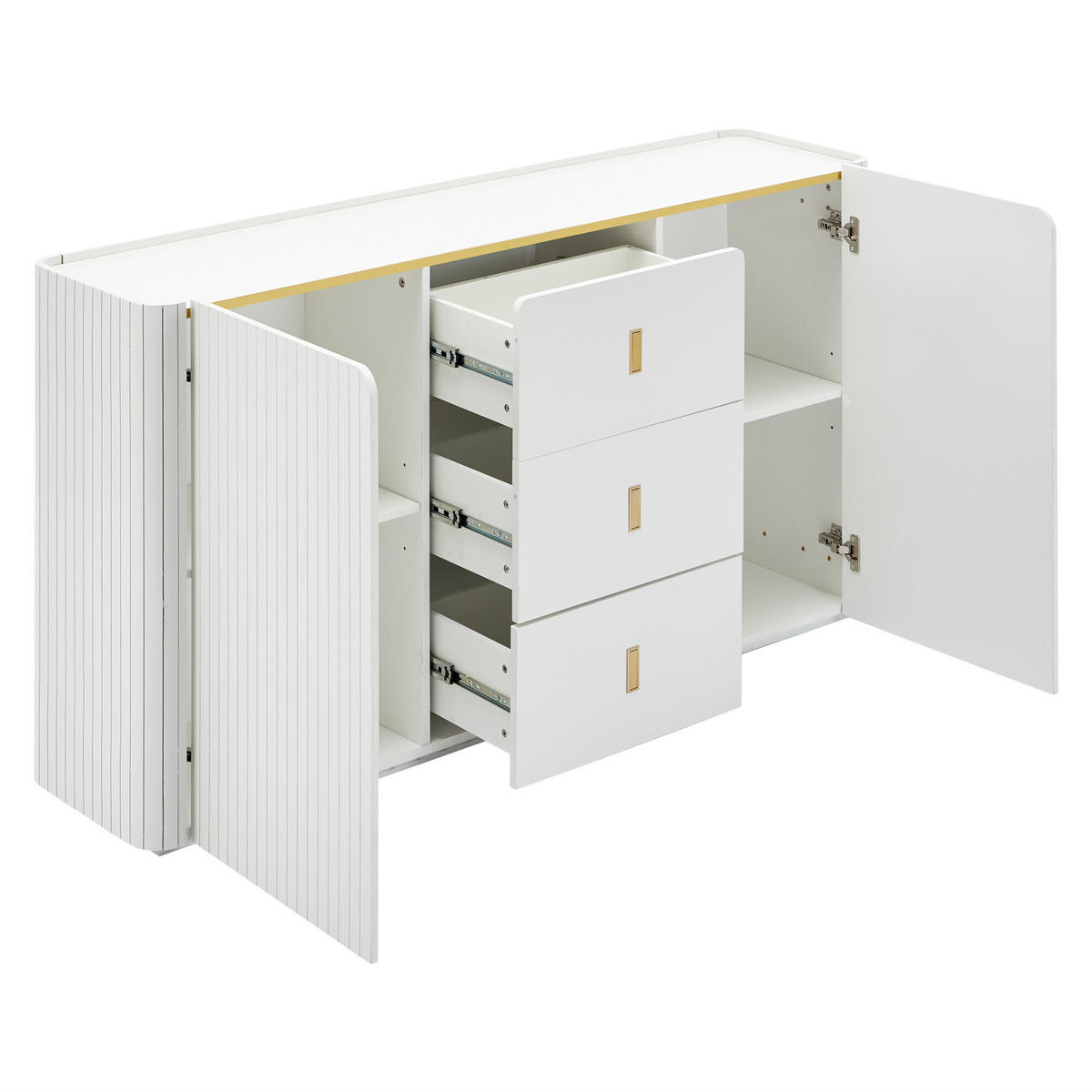 SIDEBOARD Weiß 150/35/80 cm - Weiß, Holzwerkstoff (35/80/150cm) - Urban Meuble