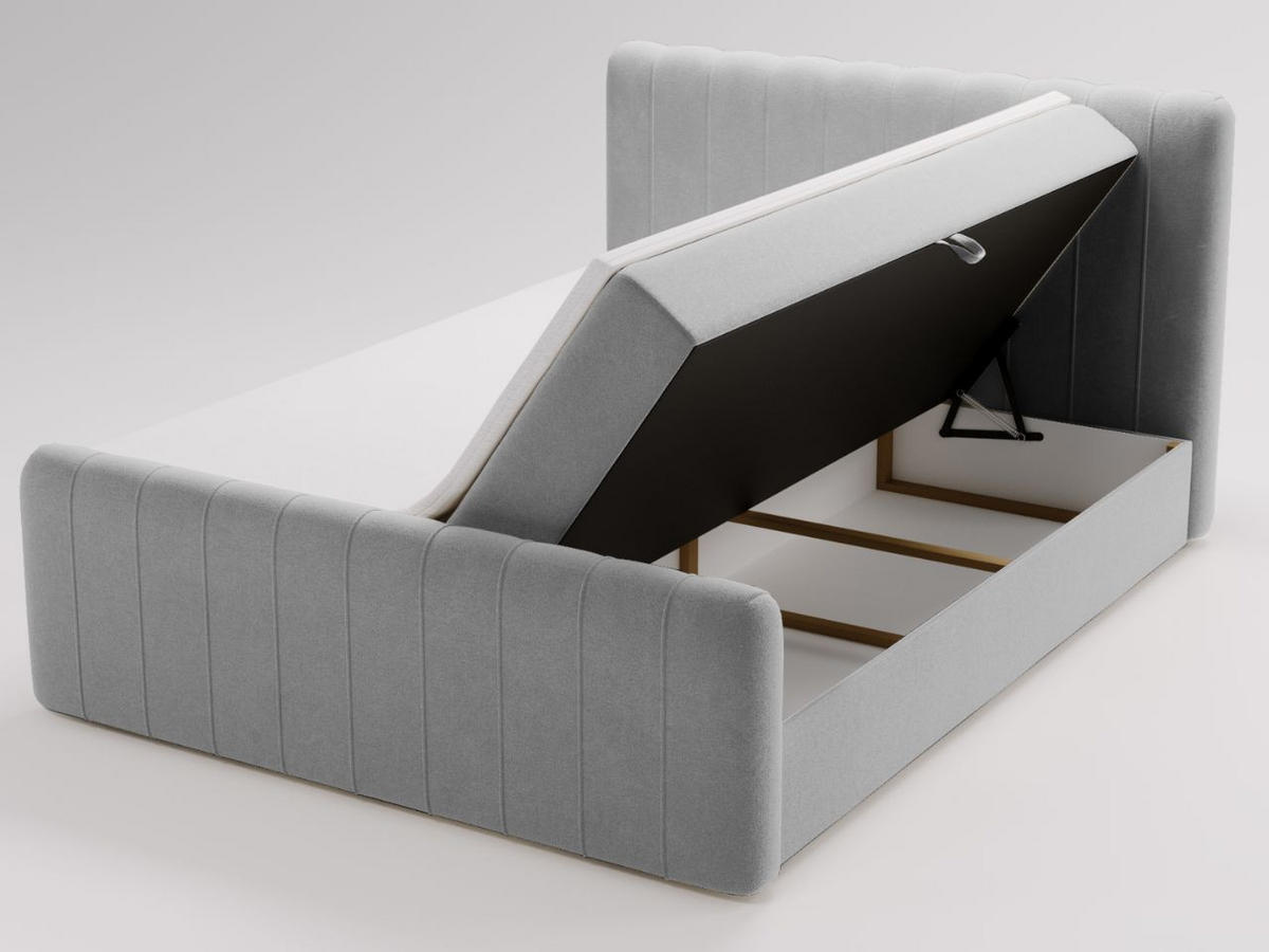 BOXBETT Osteno 180x200 Grau - Grau, Holz/Textil (180/200cm) - Graingold