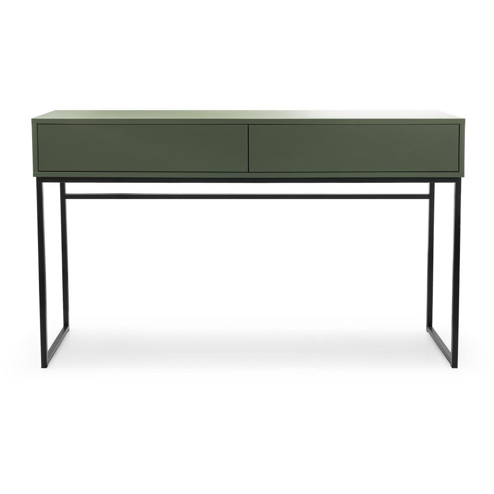 KONSOLENTISCH Giana mit 2 Schubladen, 137 cm, Flaschengrün - Dunkelgrün/Schwarz, Holzwerkstoff (37/137/83cm) - Beautysofa