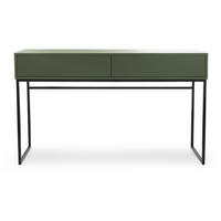 KONSOLENTISCH Giana mit 2 Schubladen, 137 cm, Flaschengrün - Dunkelgrün/Schwarz, Holzwerkstoff (37/137/83cm) - Beautysofa