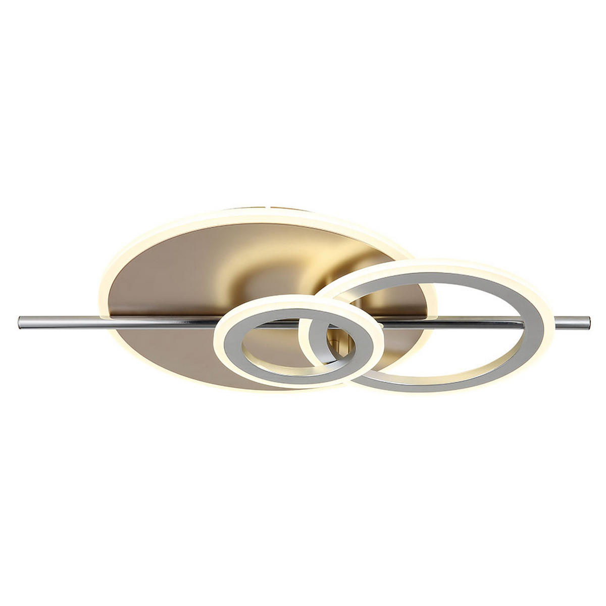 LED DECKENLEUCHTE NORRIS Champagner verchromt - Champagner, Metall (55/32/8.5cm) - Globo Lighting