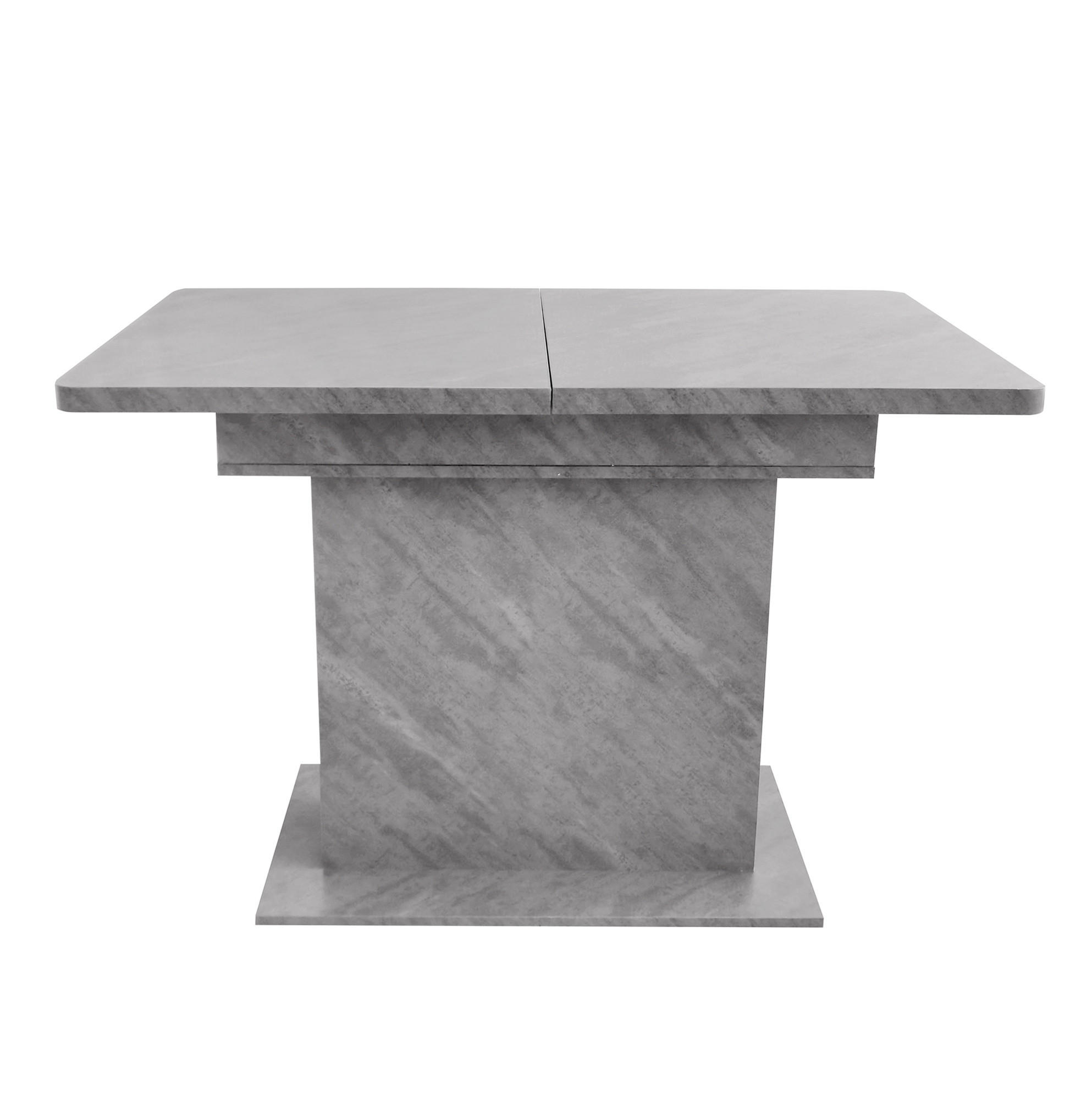 ESSTISCH ausziehbar in Grau mit Stauraum und Betonoptik,130/70/75 cm - Grau, Holzwerkstoff (130/70/75cm) - Flora Grace