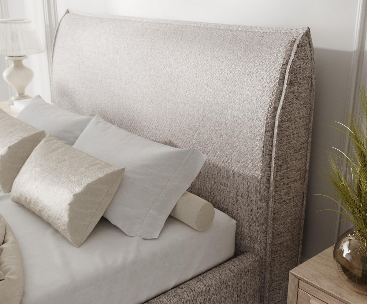 POLSTERBETT Mira 160/200 cm Beige im Neve Stoff - Beige/Naturfarben, Holz/Holzwerkstoff (160/200cm) - AltaBeds