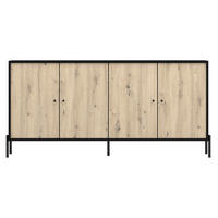 SIDEBOARD Raviero Schwarz/Artisan Eiche, 200 cm - Beige/Schwarz, Holzwerkstoff/Metall (200/98/40cm) - Selsey