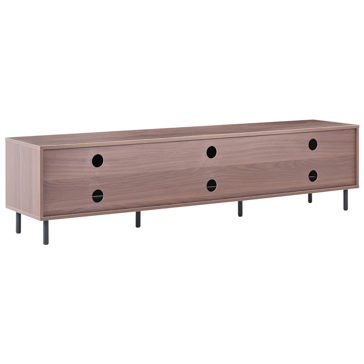 TV-MÖBEL Dunkelbraun Nikea - Schwarz/Braun, Holzwerkstoff (180/45/40cm) - Beliani