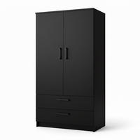 ŠATNÍ SKŘÍŇ S OTOČNÝMI DVEŘMI DOVI, 90/180/50 cm 2dveřová, černá - černá, kompozitní dřevo (90/180/50cm) - MASSENO