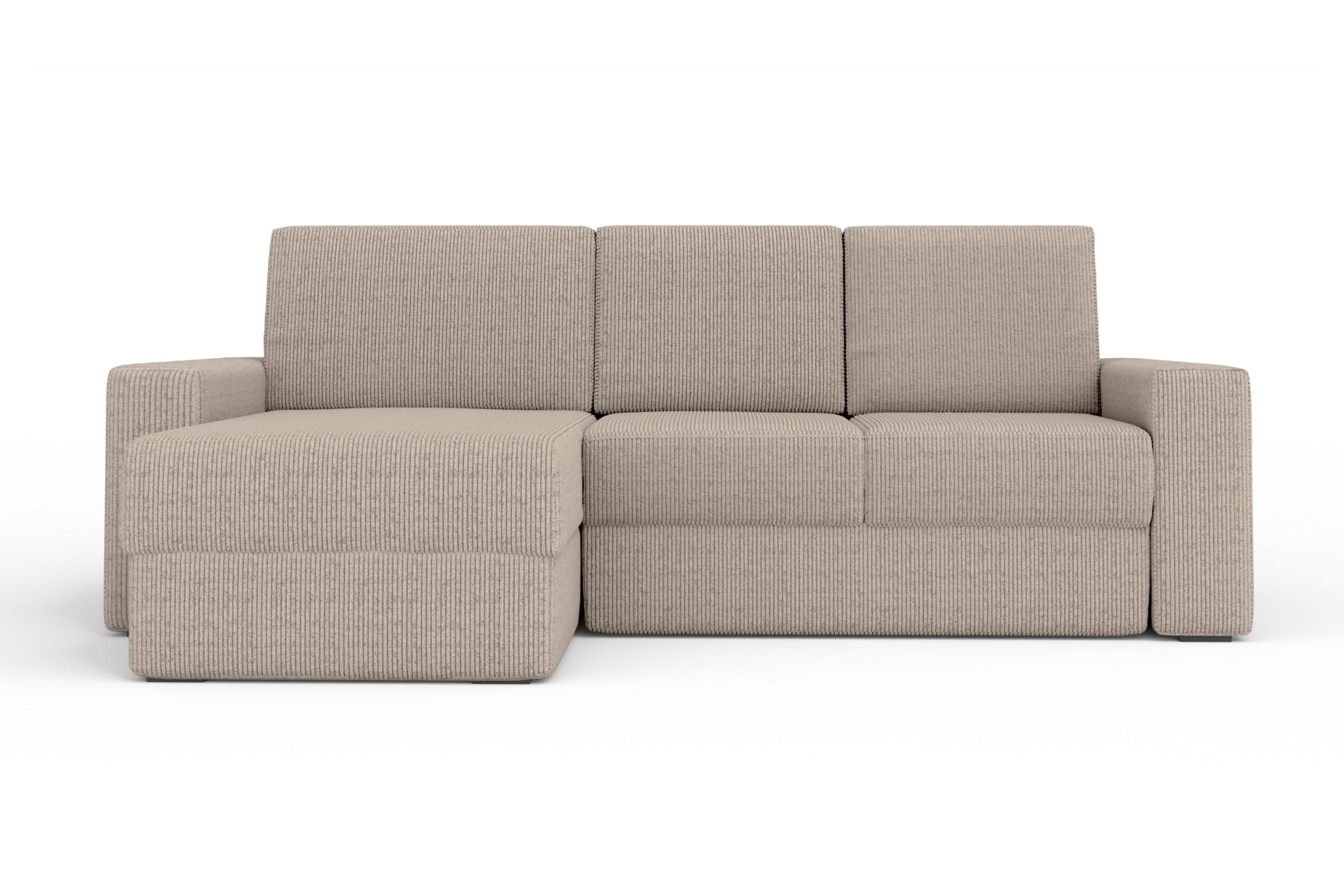 ECKSOFA TOCO L 240x145 cm in Cord Beige links - Beige, Holz/Holzwerkstoff (240/145cm) - Deine Möbel 24