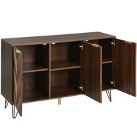 SIDEBOARD,120/38/76,5 cm, dřevodekor v přírodní a černé barvě, 3dveřová - přírodní, kompozitní dřevo (120/76.5/38cm) - Modenvie