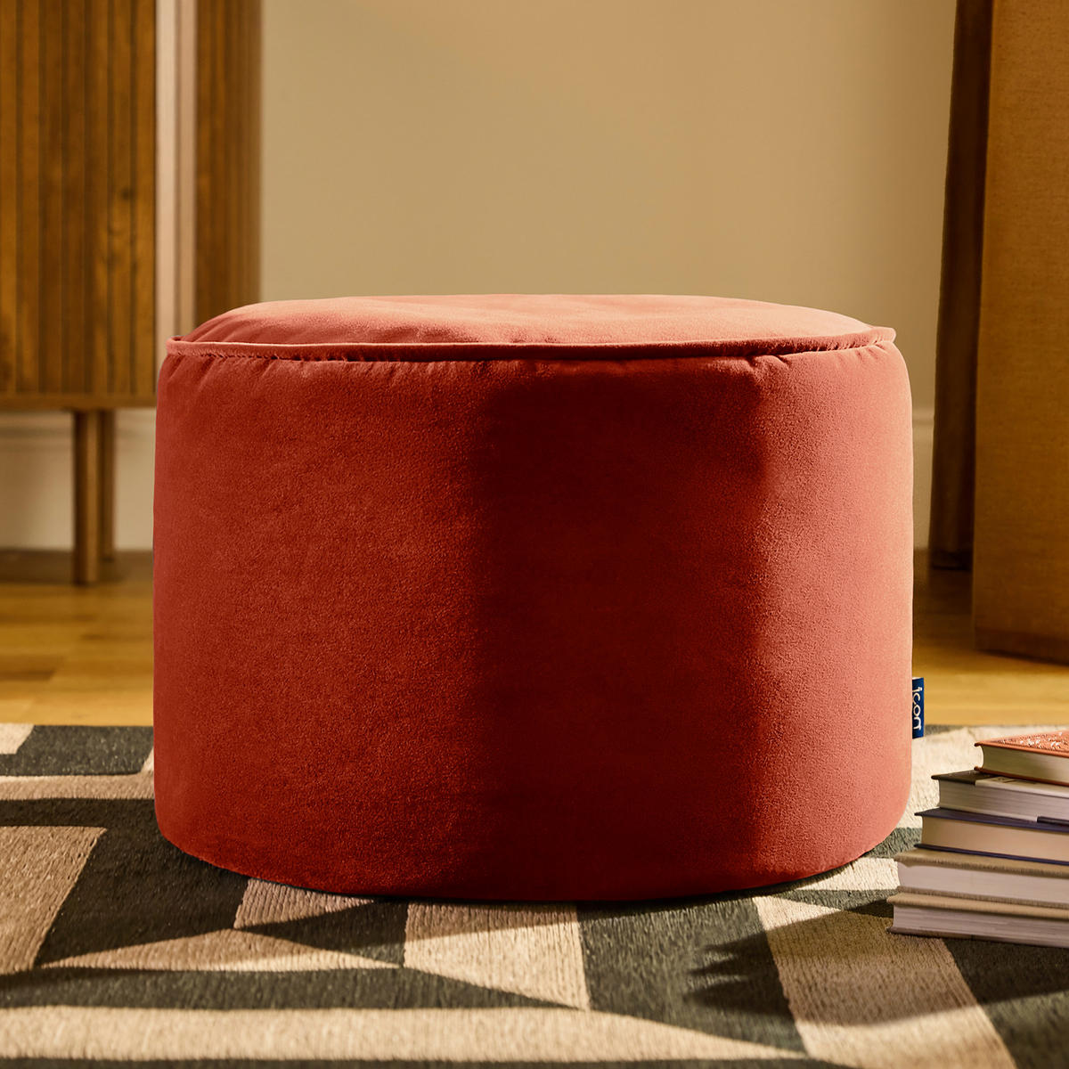 SITZPOUF Rund Milano - Orange, Textil (55/35/55cm) - icon