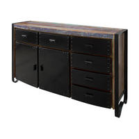 SIDEBOARD Altholz 148x43x90 mehrfarbig lackiert INDUSTRIAL #104 - Multicolor, Holz (148/90/43cm) - Massivmoebel24