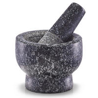MÖRSER mit Stößel Granit 9/9/6,5 cm - Anthrazit, Stein (9/6.5/9cm) - ZELLER