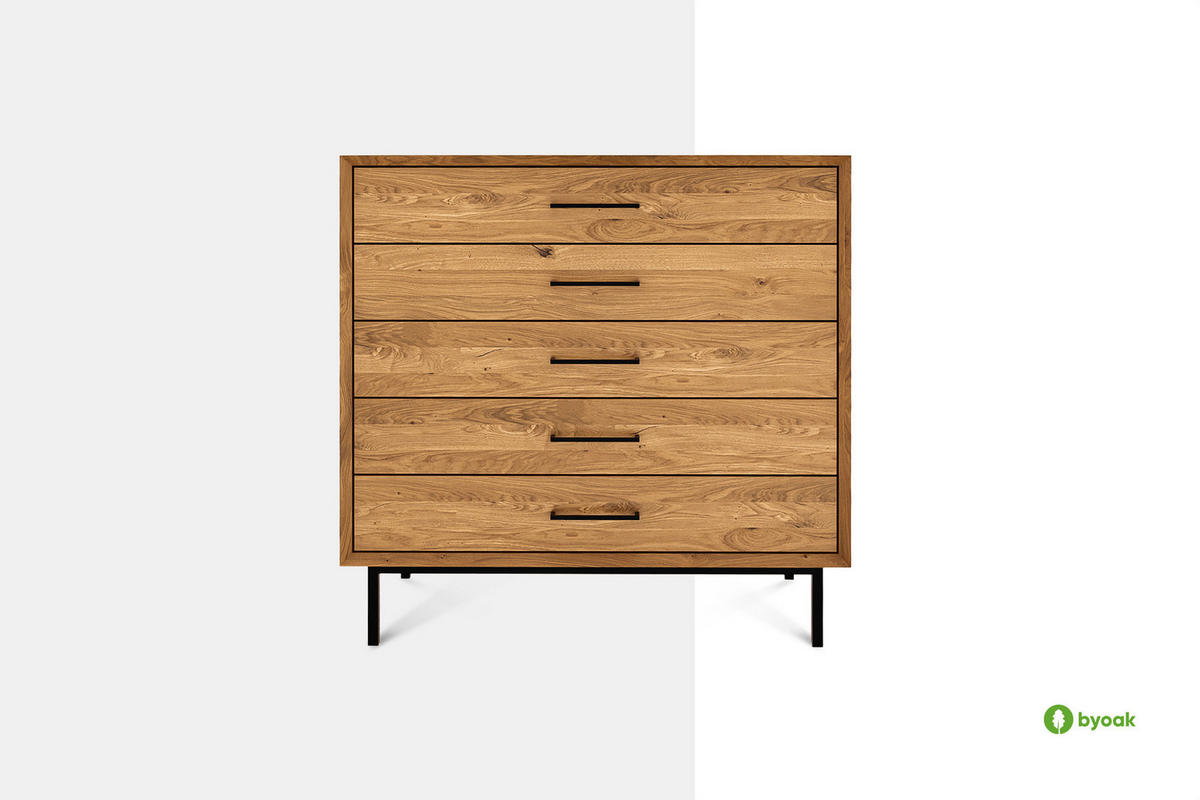 KOMMODE HOCH LEON Kernbuche - Kernbuche, Holz (97/95/45cm) - byoak