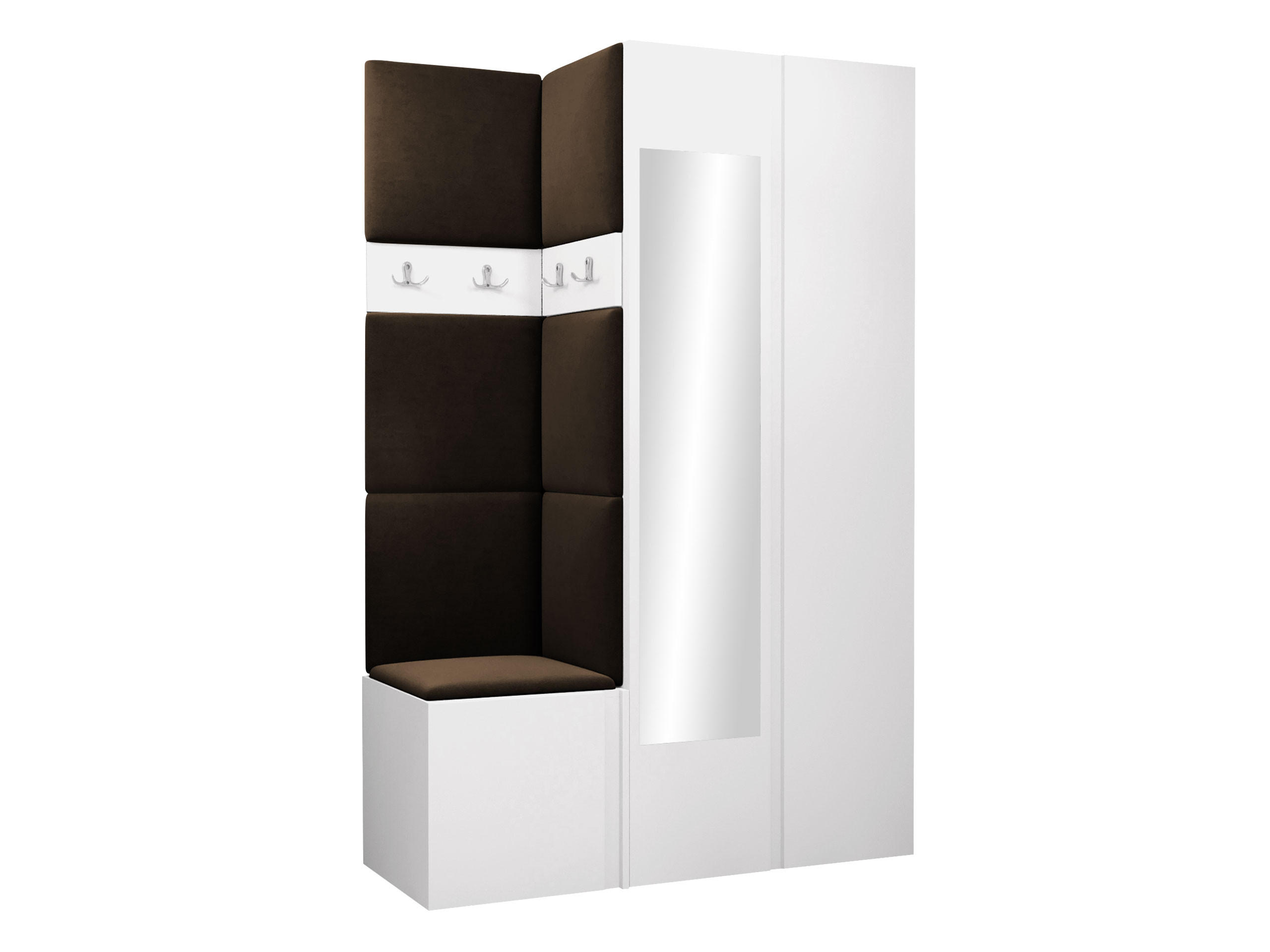 GARDEROBEN-SET Orion XXVI - Weiß/Braun, Holzwerkstoff/Kunststoff (116/186/46cm) - MIRJAN24