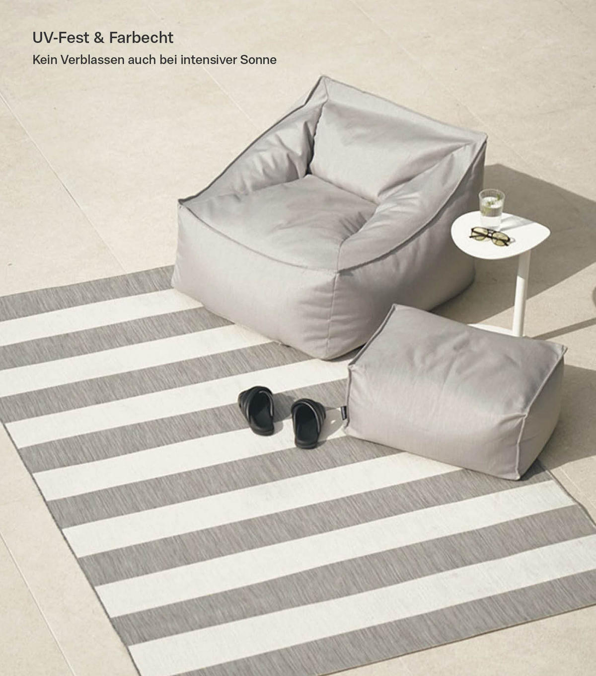 OUTDOORTEPPICH Der Gestreifte - Grau, Kunststoff (200/290cm) - Mokebo