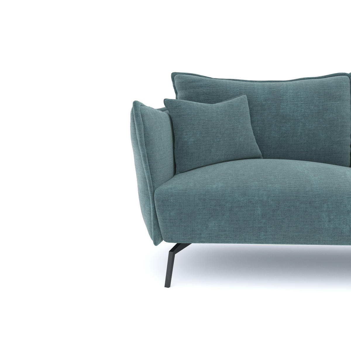 SCHLAFSOFA GERADE Texturierter Samt Ozeanblau 180cm - Dunkelblau, Textil (180/90/105cm) - Sia Home