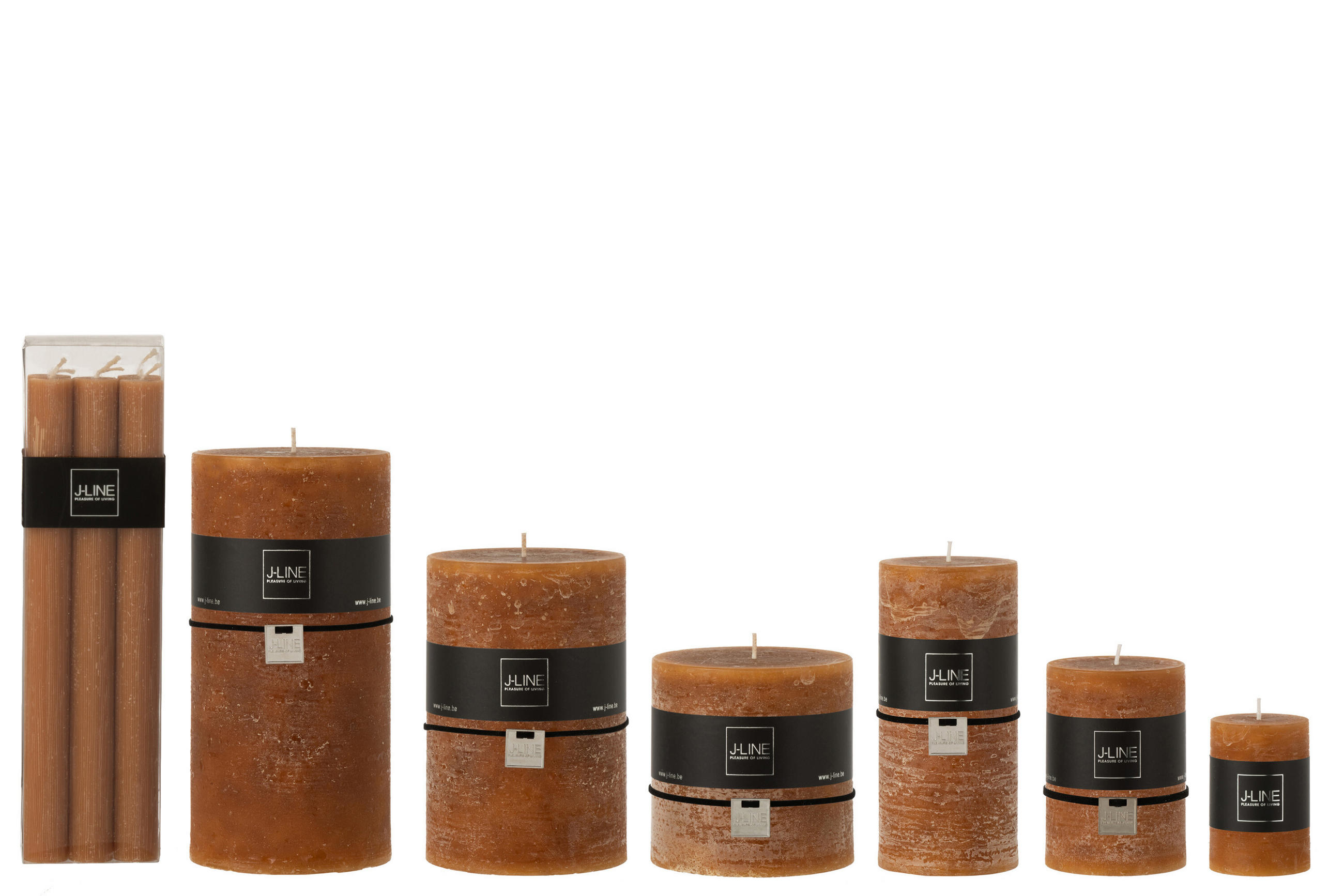 DUFTKERZE AURA - Orange - 9 Std. - 6er set - Orange, Paraffin (4.5/24/7cm) - J-Line