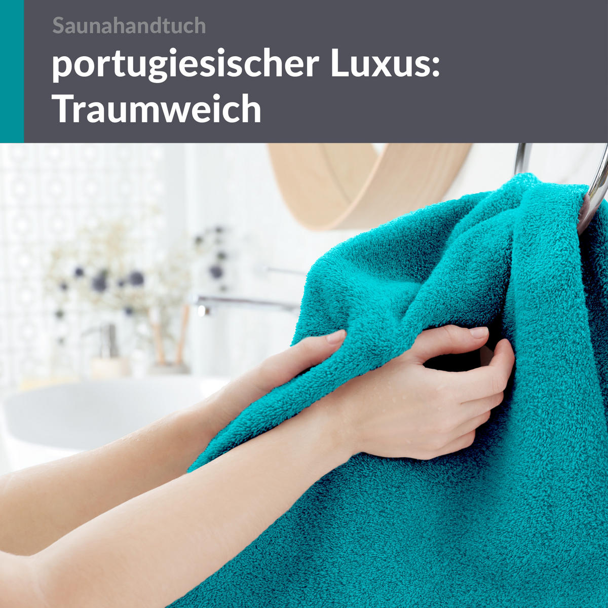 BADETUCH London Nautic Grün 100x200 cm - Smaragdgrün, Textil (100/200cm) - Lashuma
